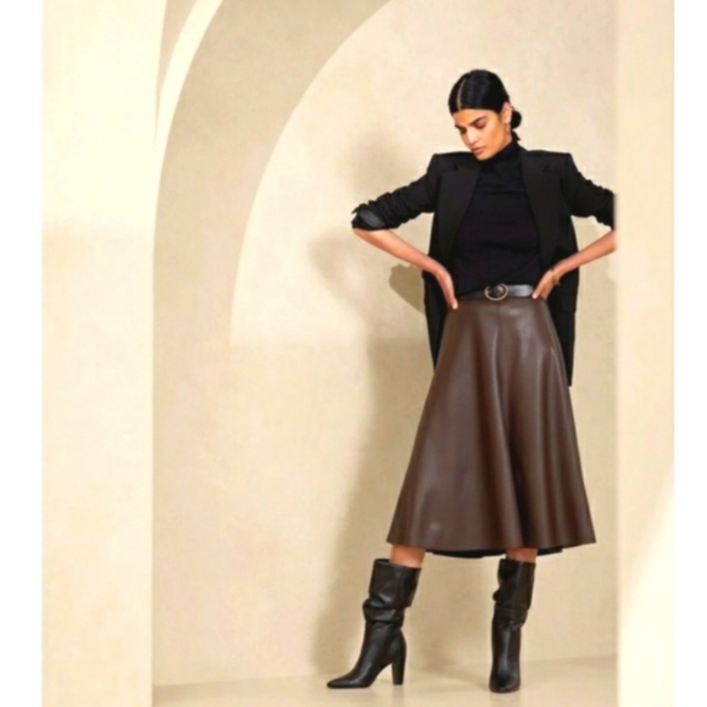 NWT Banana Republic Vegan Leather Midi Skirt